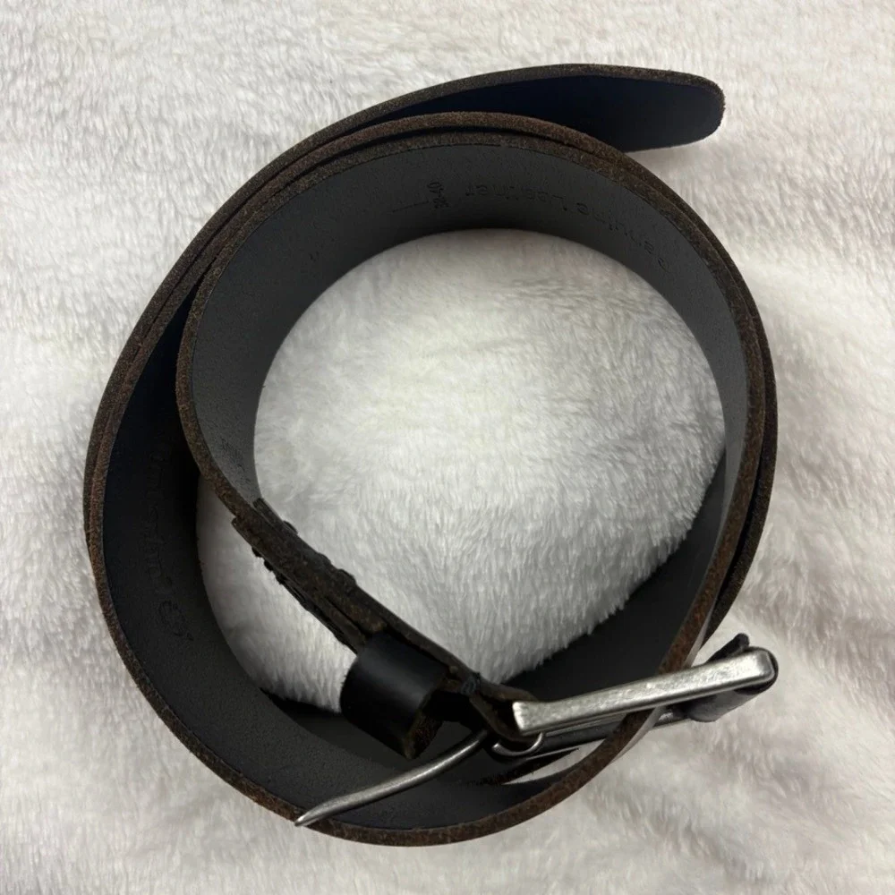 Timberland‎ Black Genuine Leather Belt Men 38/40  Rugged Dependable Work *READ*